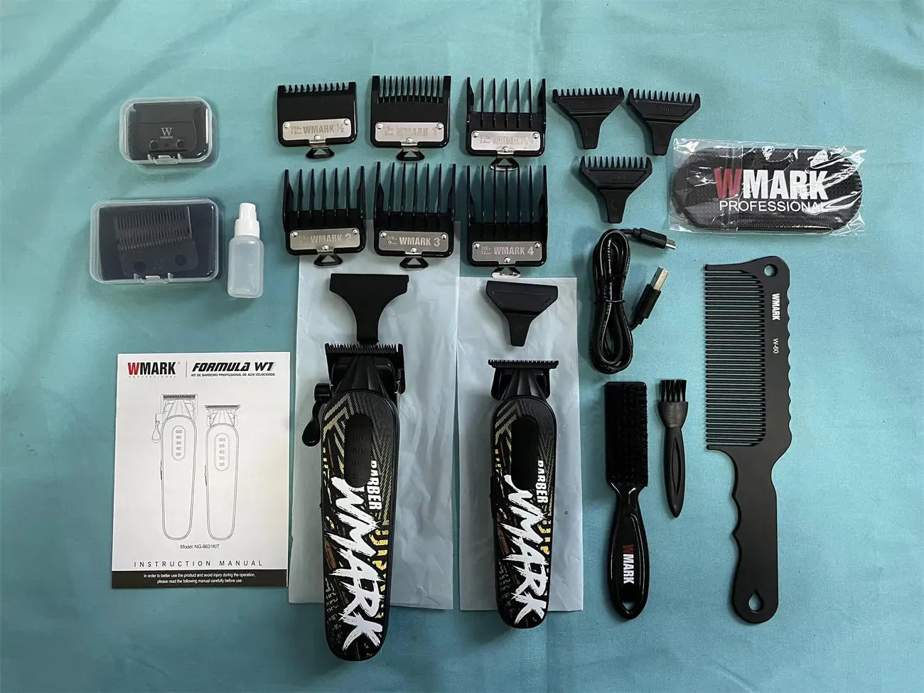 Hair Clippers Men'S Hair Clipper Engraving Electric Scissors 2 Sets USB Type-C Finish Clipper